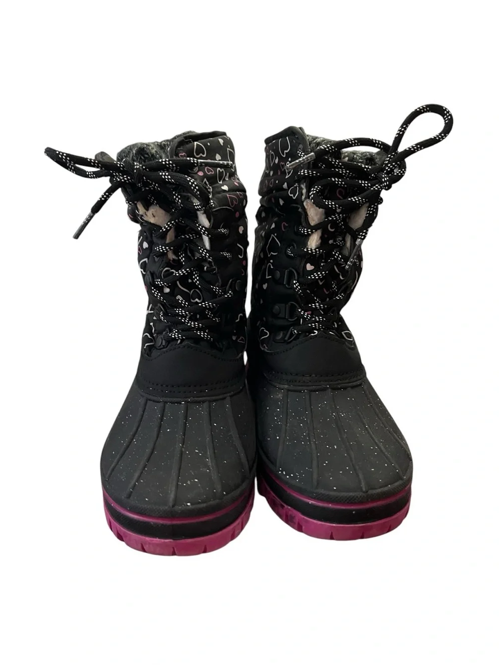 Tamarack Girls Winter Duck Boots Hearts Print Thinsulate Insulated Snow Boots 3